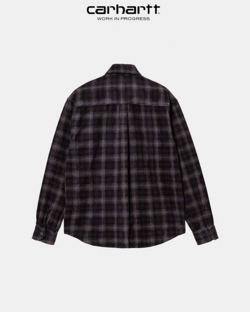 Carhartt Wip Flint Shirt Dark Plum Wiley Check | TH0001798