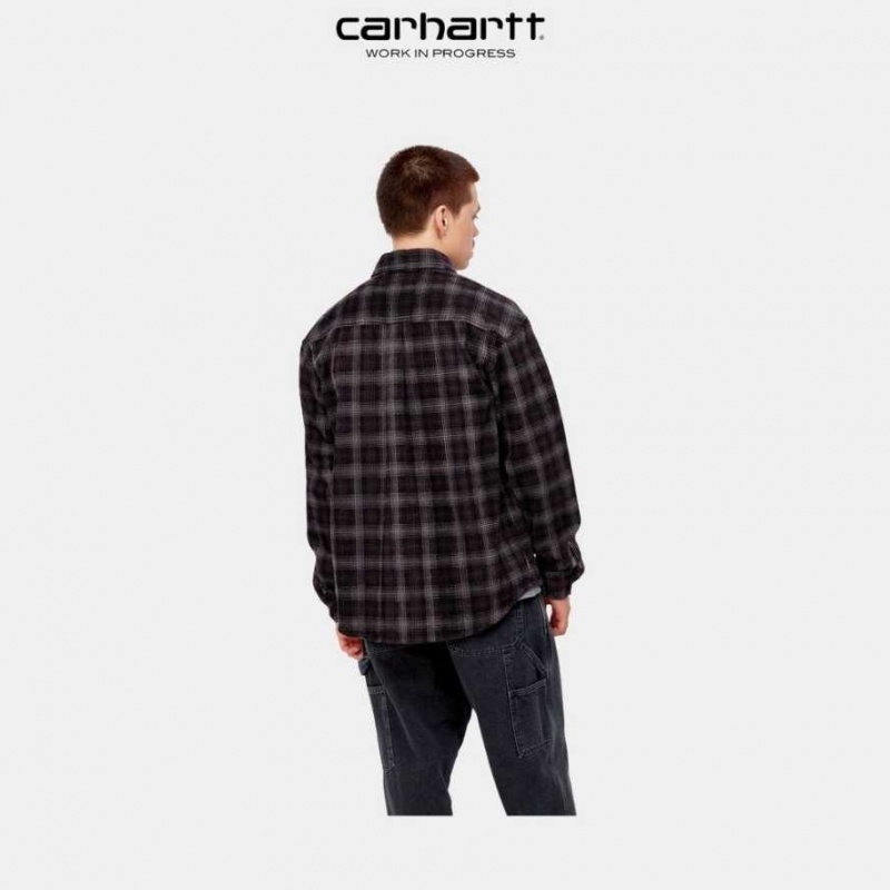 Carhartt Wip Flint Shirt Dark Plum Wiley Check | TH0001798