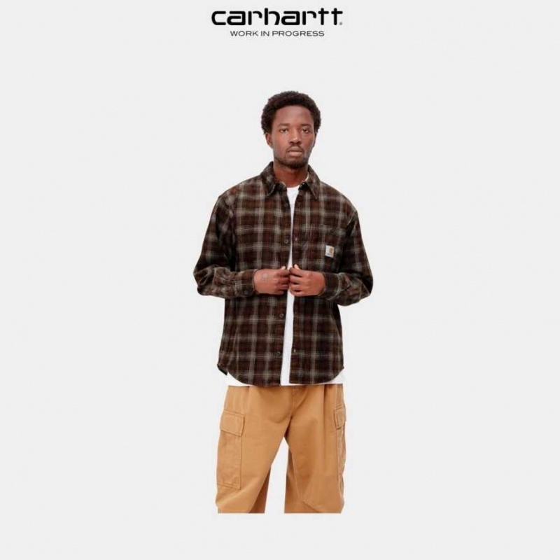 Carhartt Wip Flint Shirt Hamilton Brown Wiley Check | TH0001796