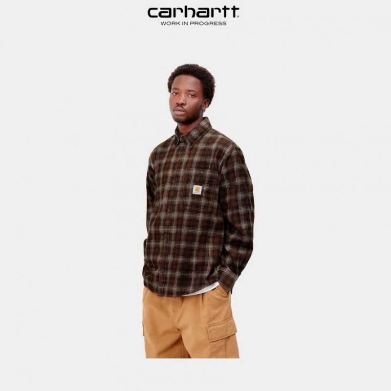 Carhartt Wip Flint Shirt Hamilton Brown Wiley Check | TH0001796