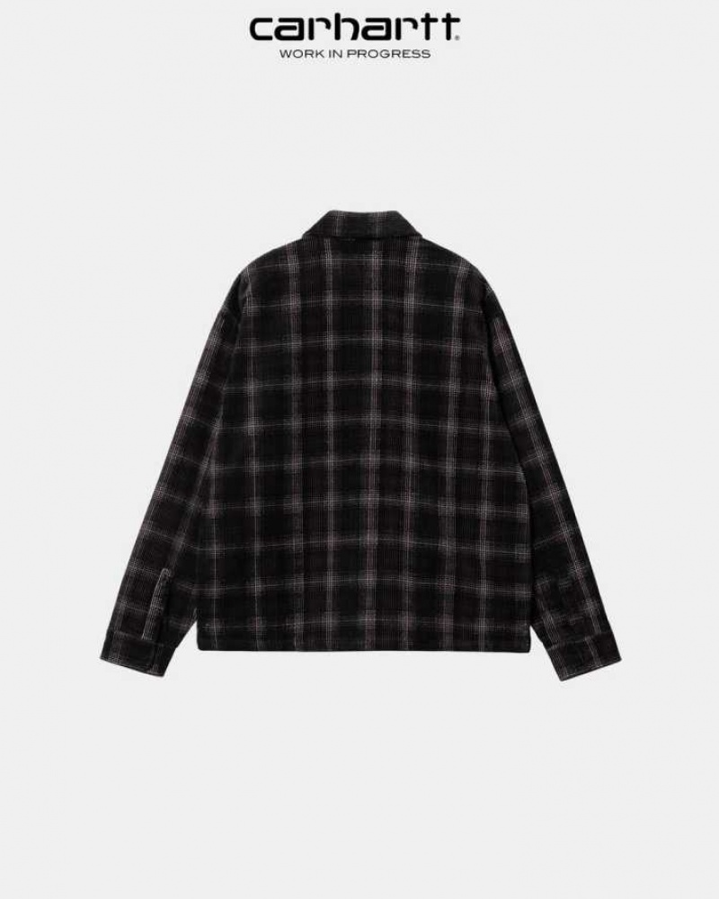 Carhartt Wip Foy Shirt Jacket Dark Plum Wiley Check | TH0001760