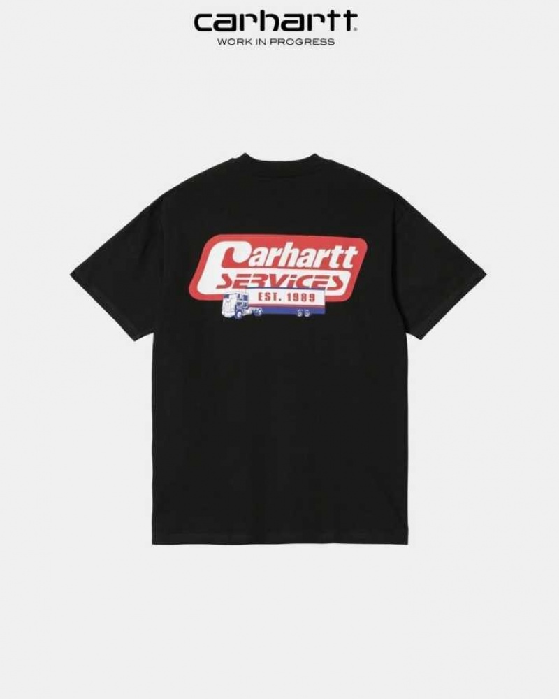 Carhartt Wip Freight Services T-Shirt Black | TH0002197