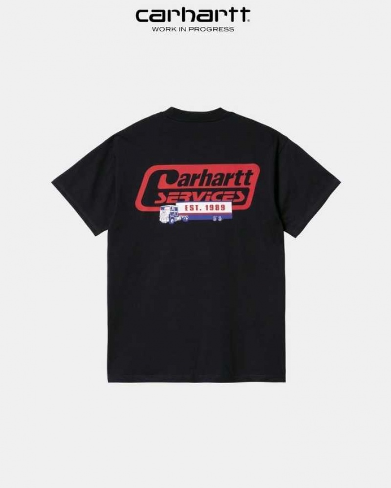 Carhartt Wip Freight Services T-Shirt Dark Navy | TH0002199