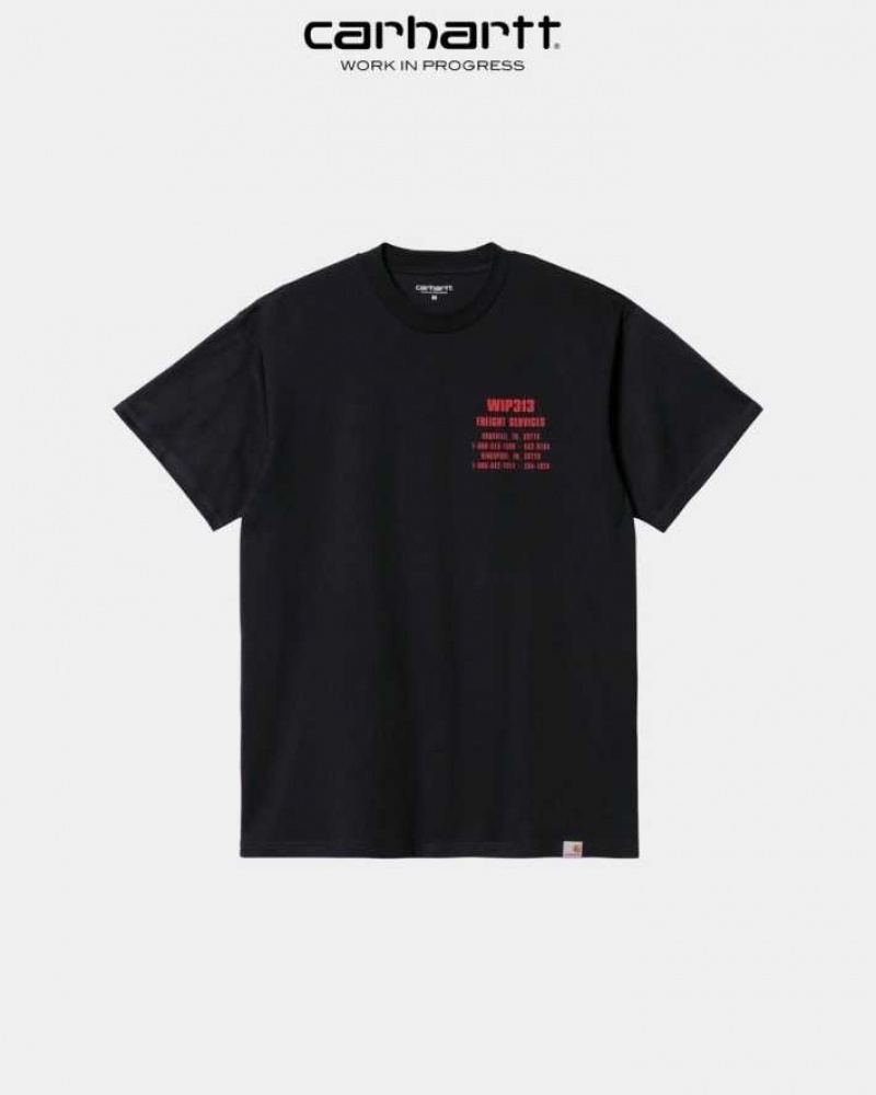 Carhartt Wip Freight Services T-Shirt Dark Navy | TH0002199