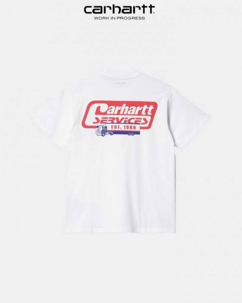 Carhartt Wip Freight Services T-Shirt White | TH0002198