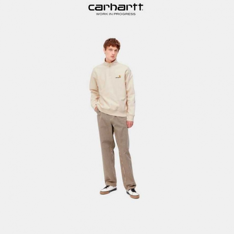 Carhartt Wip Half Zip American Script Sweatshirt Calico | TH0000280