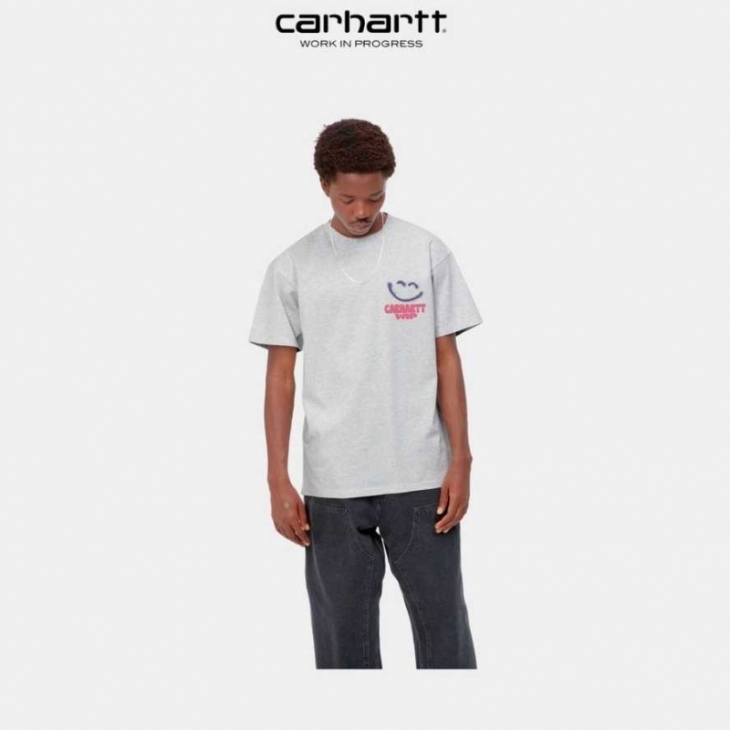 Carhartt Wip Happy Script T-Shirt Ash Heather | TH0002213