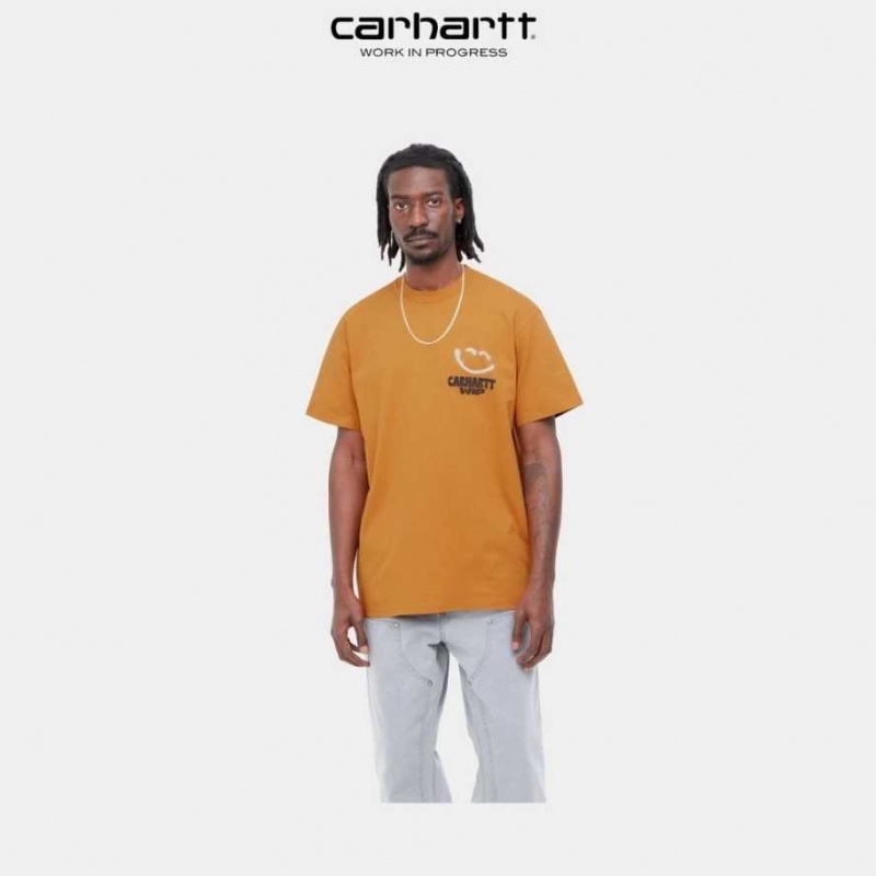 Carhartt Wip Happy Script T-Shirt Ochre | TH0002210