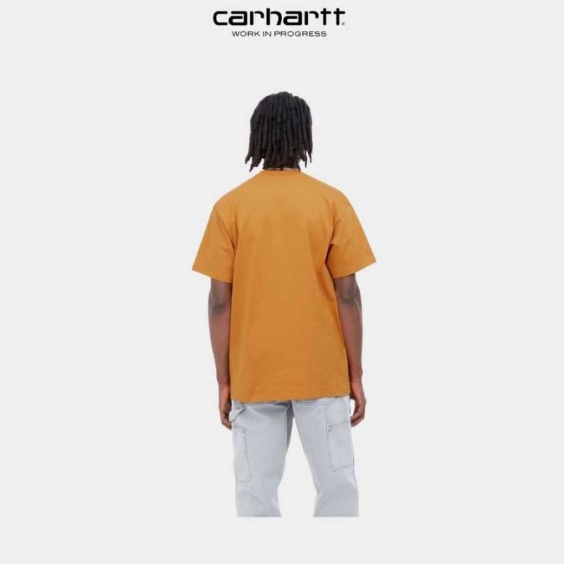 Carhartt Wip Happy Script T-Shirt Ochre | TH0002210