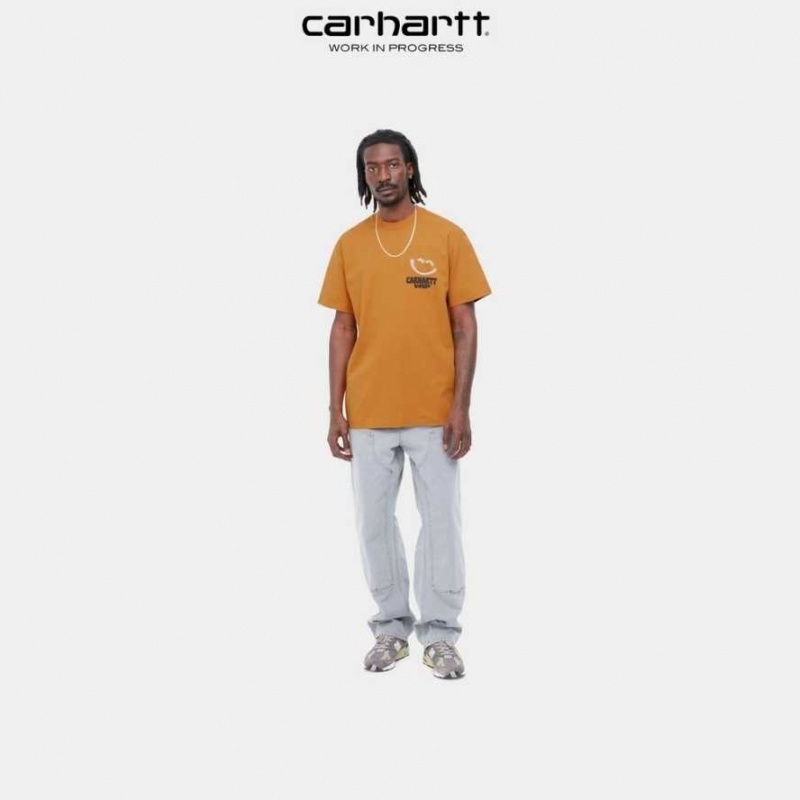 Carhartt Wip Happy Script T-Shirt Ochre | TH0002210