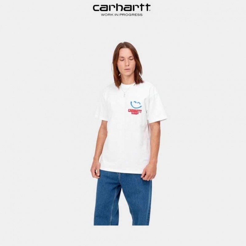 Carhartt Wip Happy Script T-Shirt White | TH0002212