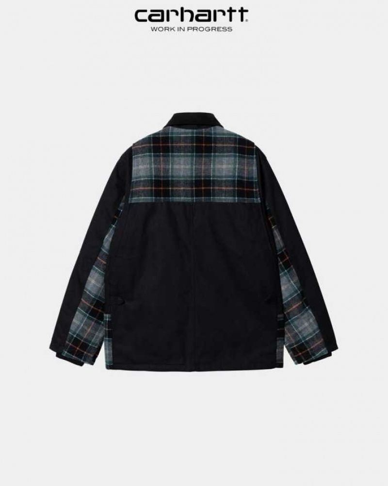 Carhartt Wip Highland Barron Check Jacket Black | TH0000050