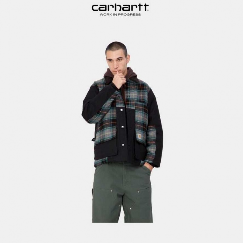 Carhartt Wip Highland Barron Check Jacket Black | TH0000050