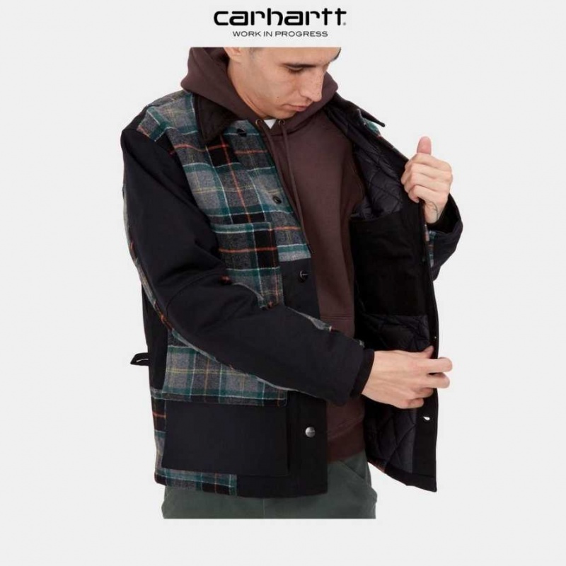 Carhartt Wip Highland Barron Check Jacket Black | TH0000050