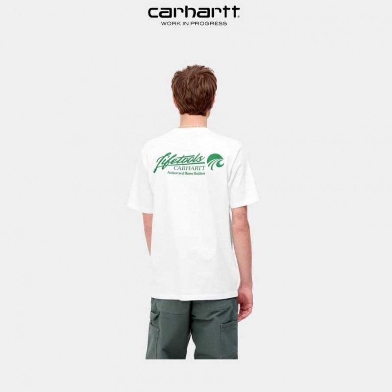 Carhartt Wip Home Builders T-Shirt White | TH0002219