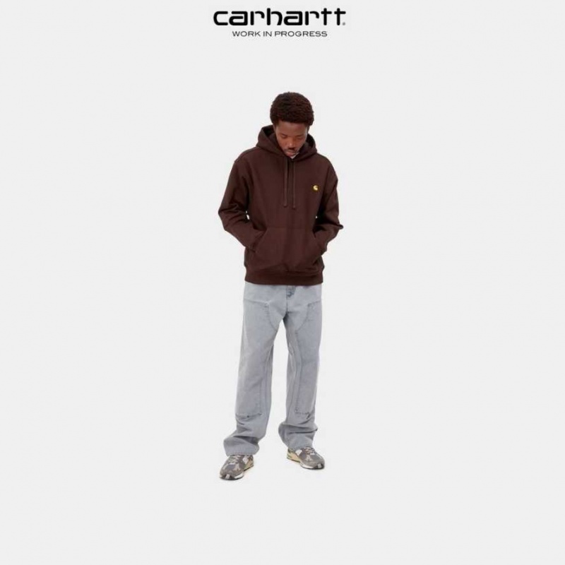 Carhartt Wip Hooded American Script Sweatshirt Ale | TH0000282