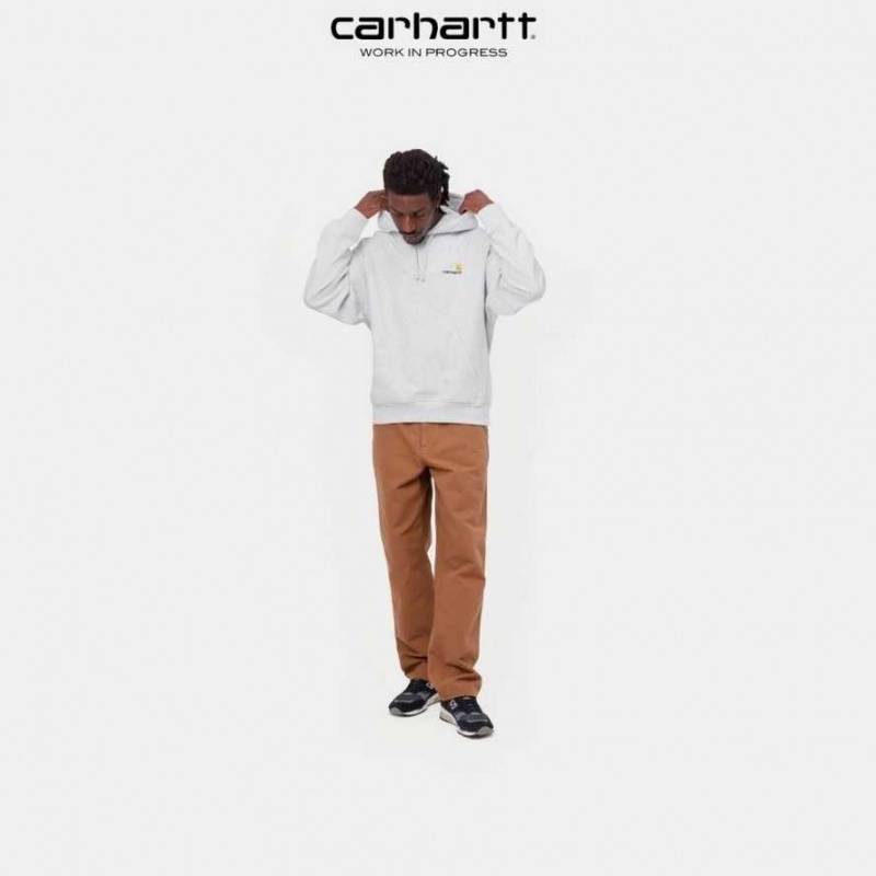 Carhartt Wip Hooded American Script Sweatshirt Ash Heather | TH0000285