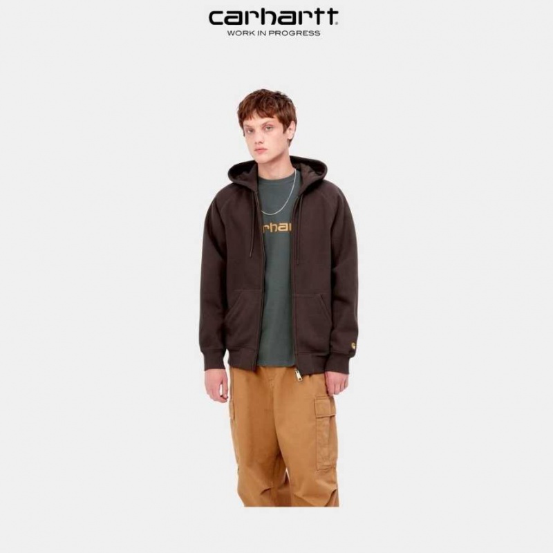 Carhartt Wip Hooded Chase Jacket Dark Umber | TH0000052