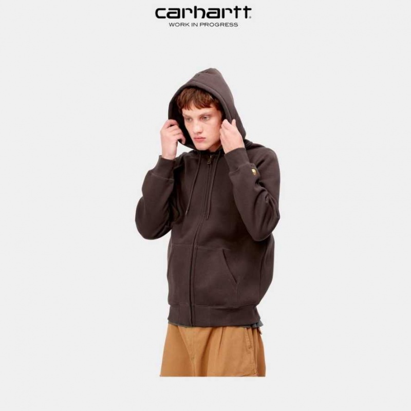 Carhartt Wip Hooded Chase Jacket Dark Umber | TH0000052