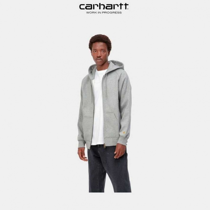 Carhartt Wip Hooded Chase Jacket Grey Heather | TH0000055