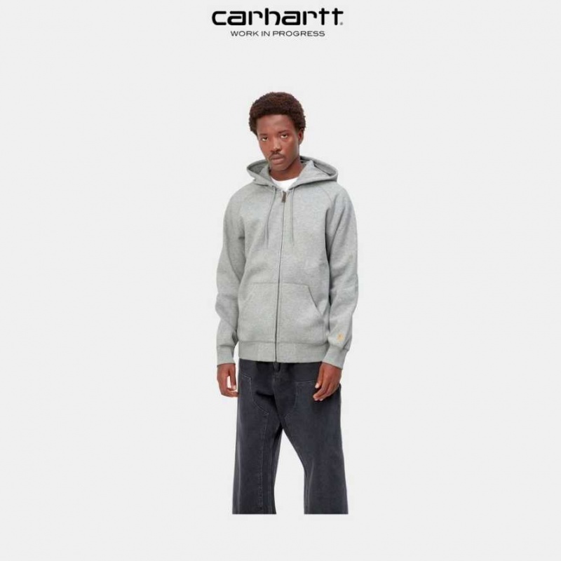 Carhartt Wip Hooded Chase Jacket Grey Heather | TH0000055