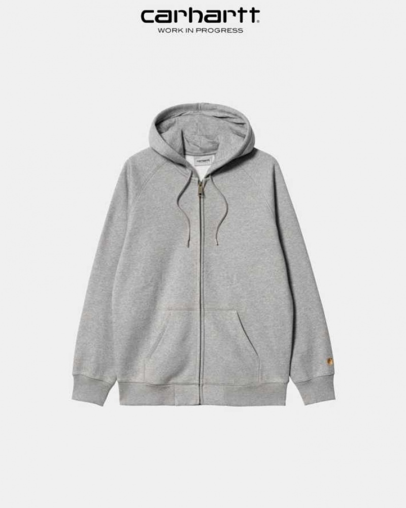 Carhartt Wip Hooded Chase Jacket Grey Heather | TH0000055