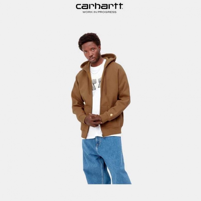 Carhartt Wip Hooded Chase Jacket Hamilton Brown | TH0000054