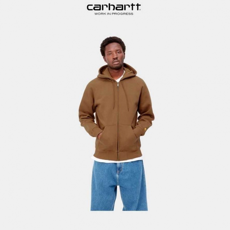 Carhartt Wip Hooded Chase Jacket Hamilton Brown | TH0000054