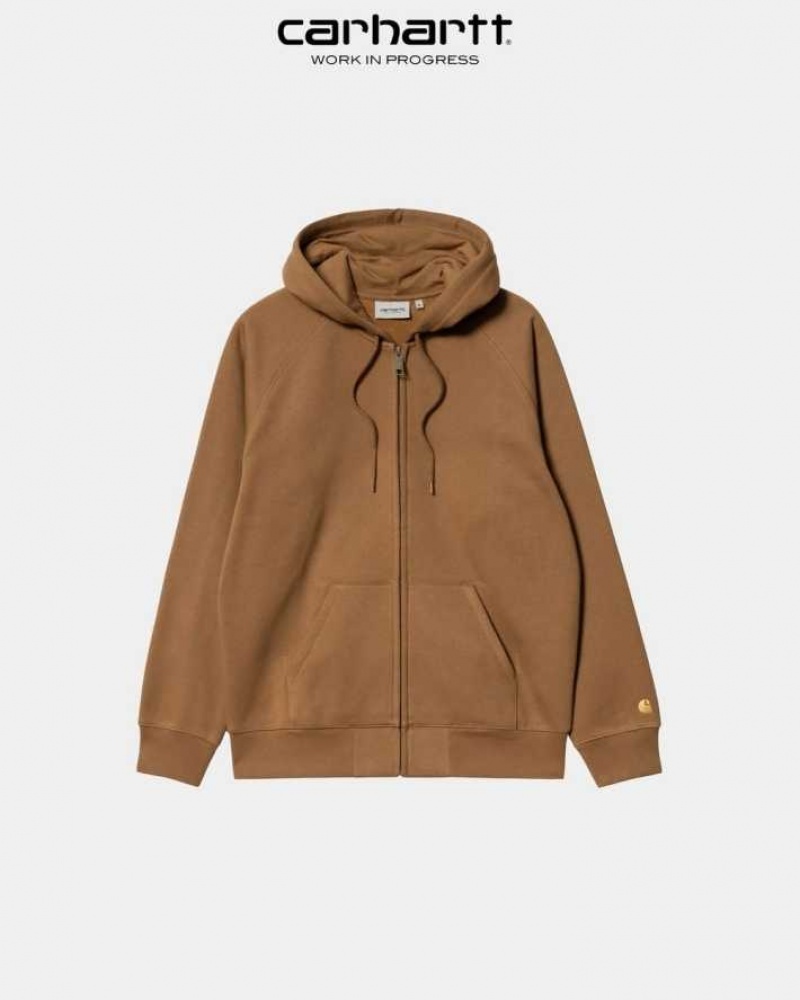 Carhartt Wip Hooded Chase Jacket Hamilton Brown | TH0000054