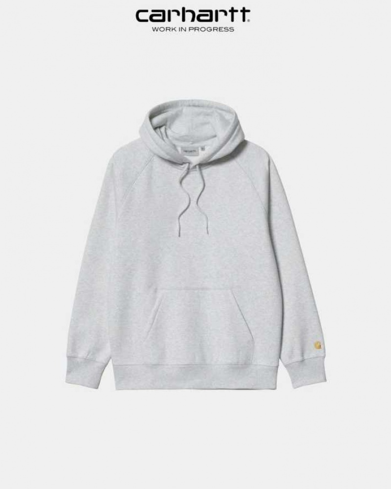 Carhartt Wip Hooded Chase Sweatshirt Ash Heather | TH0000300