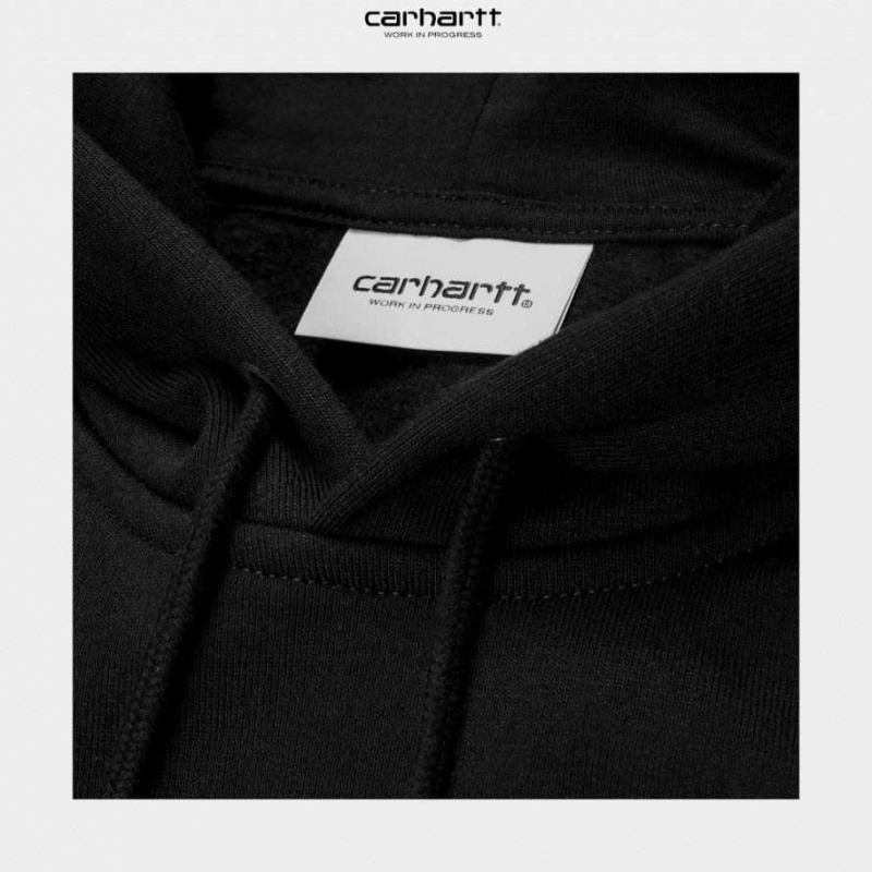 Carhartt Wip Hooded Chase Sweatshirt Black | TH0000304