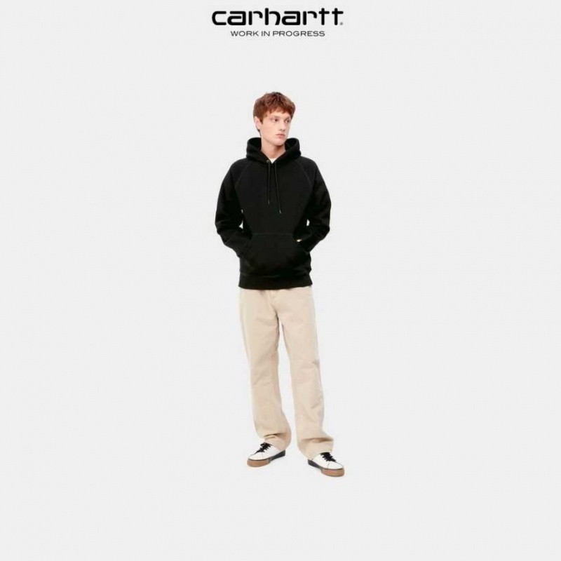 Carhartt Wip Hooded Chase Sweatshirt Black | TH0000304