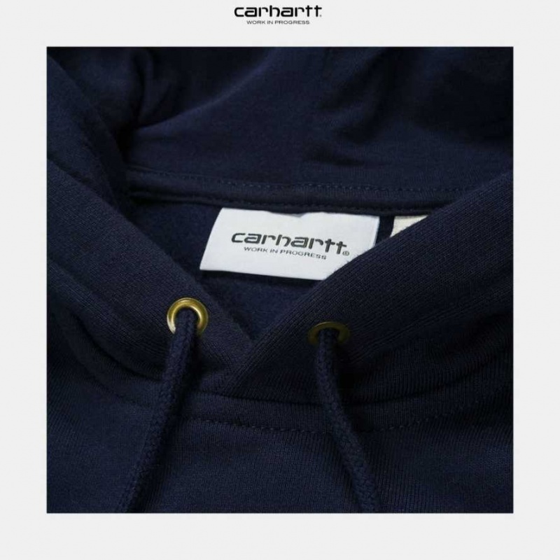 Carhartt Wip Hooded Chase Sweatshirt Dark Navy | TH0000301