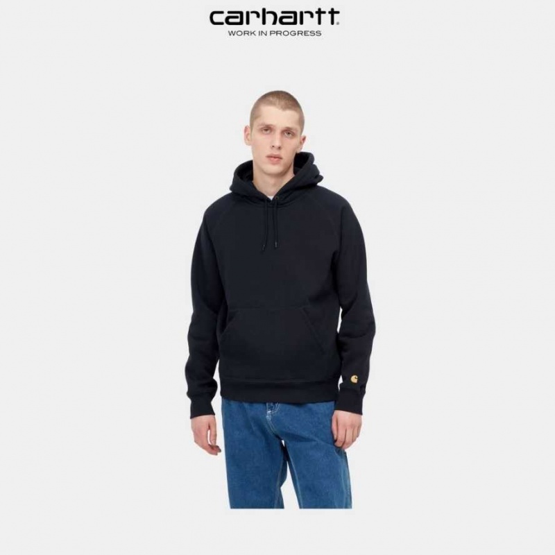 Carhartt Wip Hooded Chase Sweatshirt Dark Navy | TH0000301