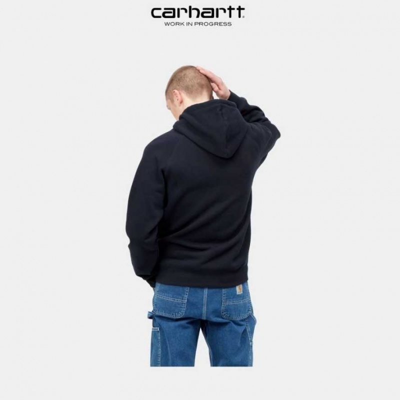 Carhartt Wip Hooded Chase Sweatshirt Dark Navy | TH0000301