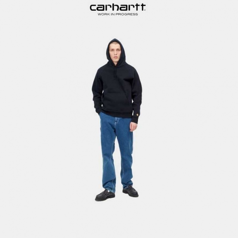 Carhartt Wip Hooded Chase Sweatshirt Dark Navy | TH0000301