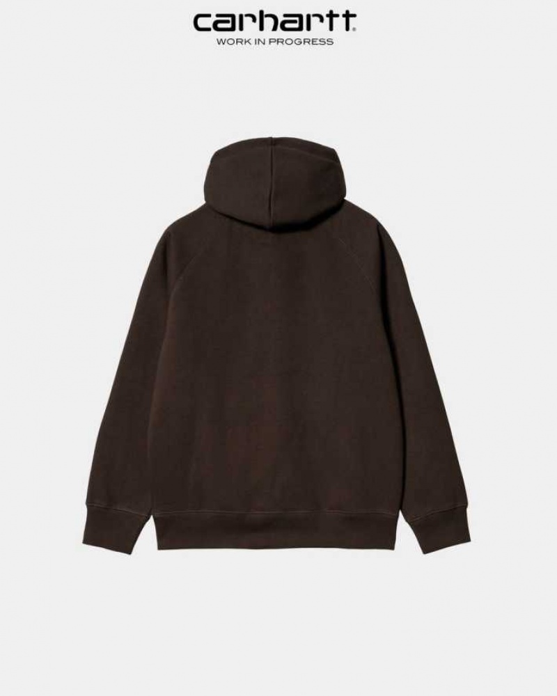 Carhartt Wip Hooded Chase Sweatshirt Dark Umber | TH0000307