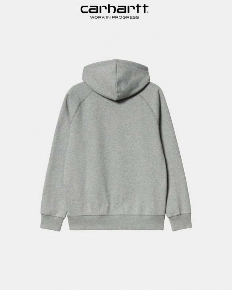 Carhartt Wip Hooded Chase Sweatshirt Grey Heather | TH0000299