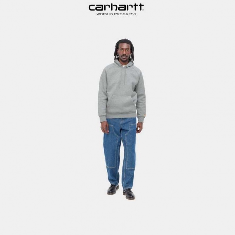 Carhartt Wip Hooded Chase Sweatshirt Grey Heather | TH0000299