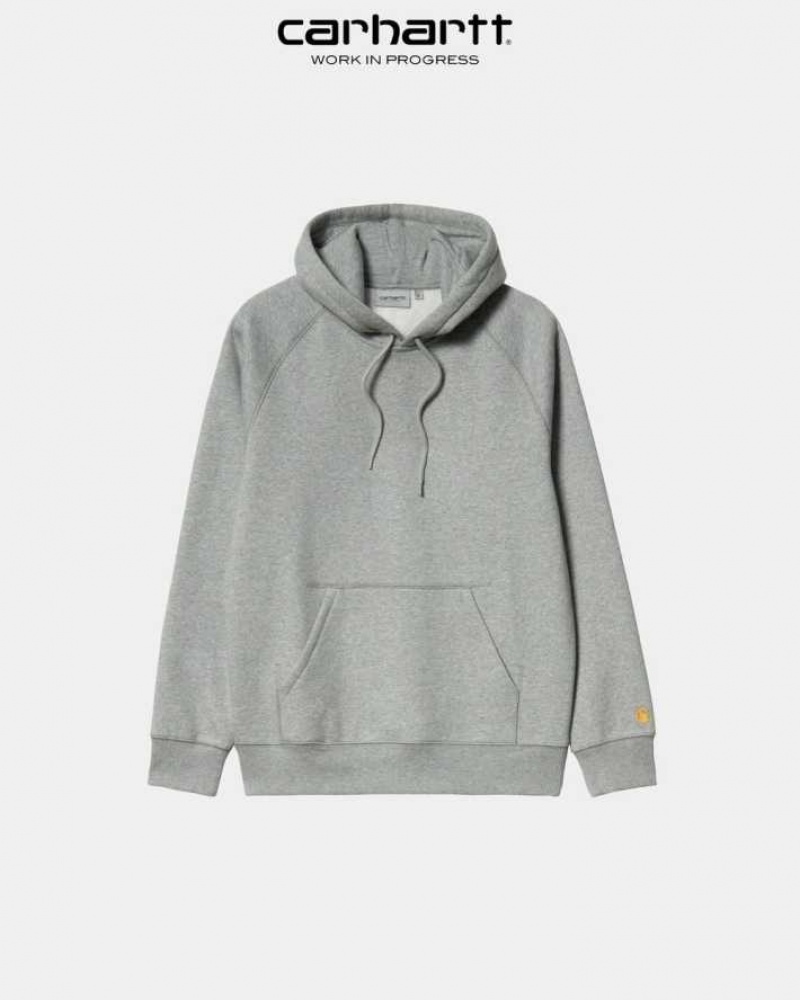 Carhartt Wip Hooded Chase Sweatshirt Grey Heather | TH0000299