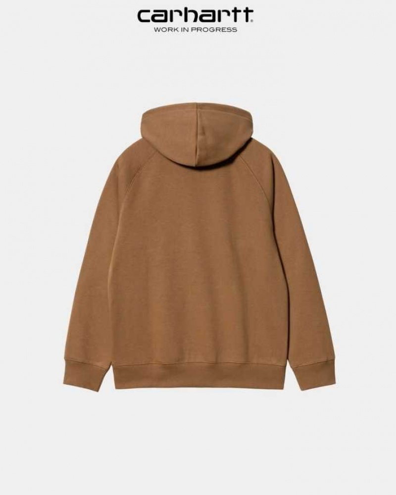 Carhartt Wip Hooded Chase Sweatshirt Hamilton Brown | TH0000303