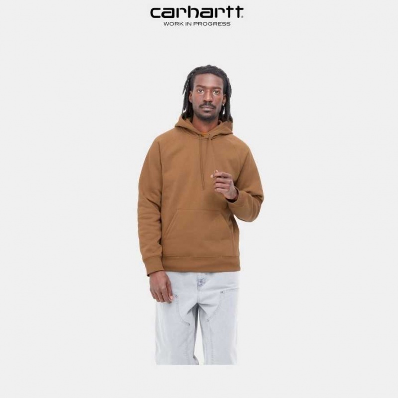 Carhartt Wip Hooded Chase Sweatshirt Hamilton Brown | TH0000303