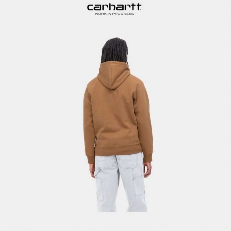 Carhartt Wip Hooded Chase Sweatshirt Hamilton Brown | TH0000303