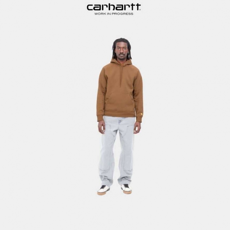 Carhartt Wip Hooded Chase Sweatshirt Hamilton Brown | TH0000303