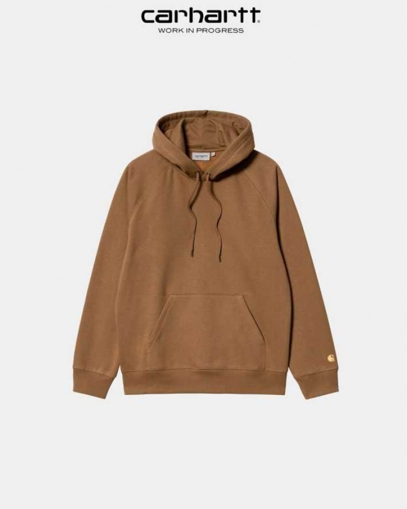 Carhartt Wip Hooded Chase Sweatshirt Hamilton Brown | TH0000303