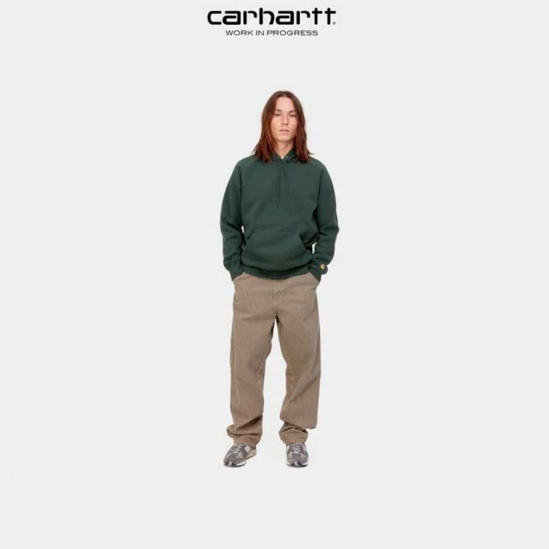 Carhartt Wip Hooded Chase Sweatshirt Juniper | TH0000306