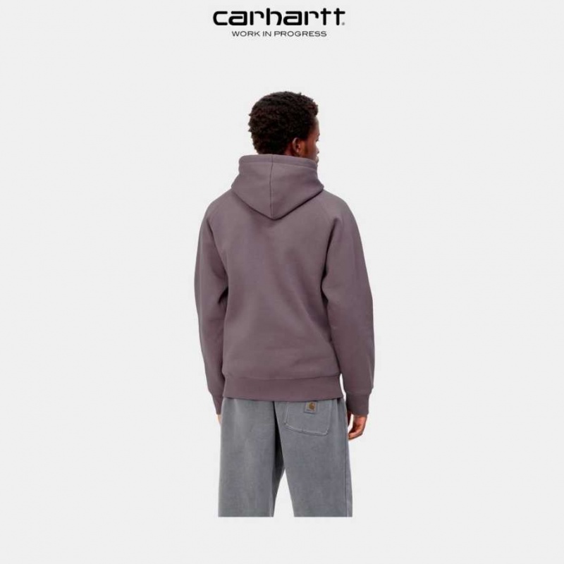 Carhartt Wip Hooded Chase Sweatshirt Misty Thistle | TH0000305