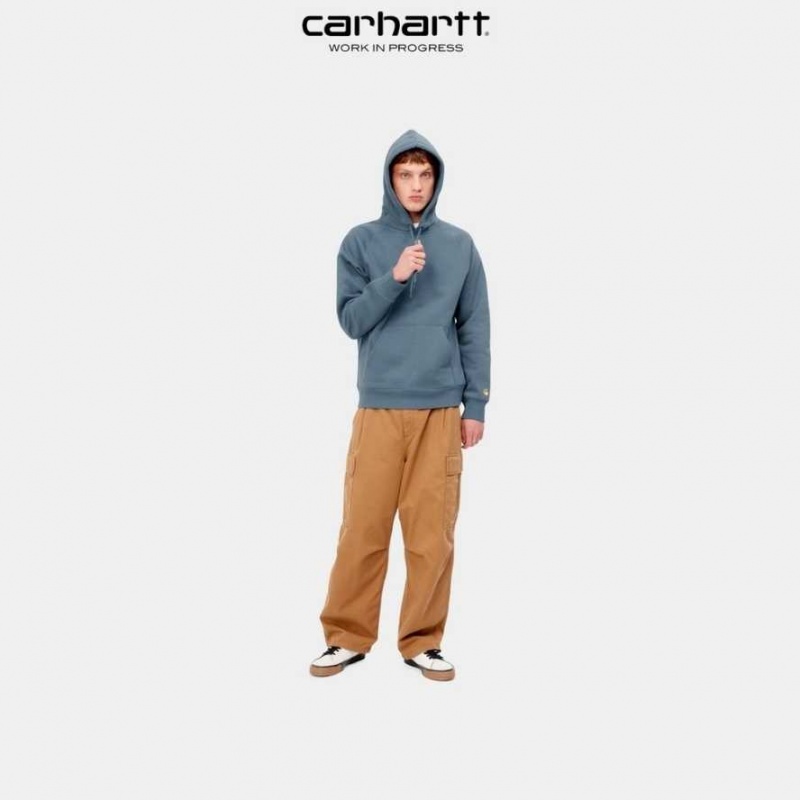 Carhartt Wip Hooded Chase Sweatshirt Storm Blue | TH0000308