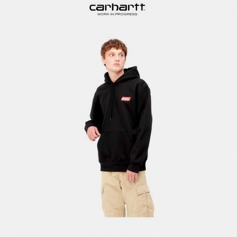 Carhartt Wip Hooded Freight Services Sweatshirt Black | TH0000317