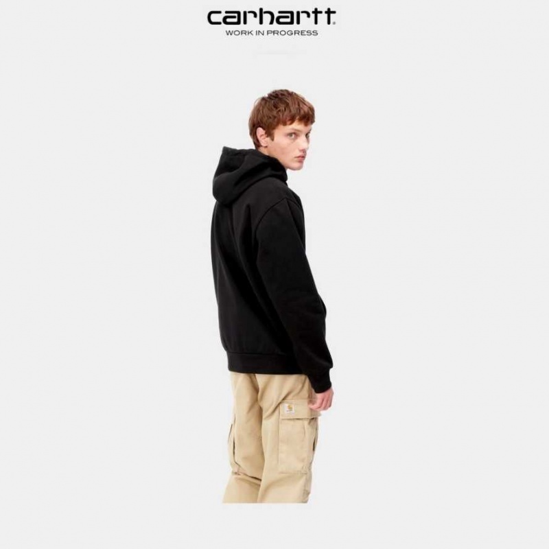 Carhartt Wip Hooded Freight Services Sweatshirt Black | TH0000317